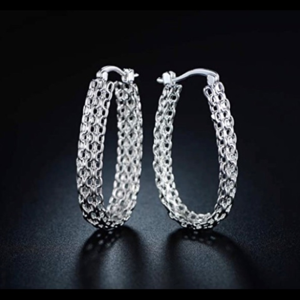 18K Gold Plated Filigree Link Mesh BraidedEarrings